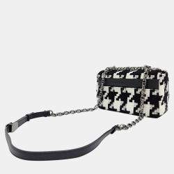 Christian Dior White/Black Caro Small Bag