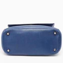 Pre Owned Dior Blue/Green Leather Small Be Dior Flap Top Handle Bag