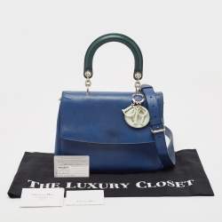 Pre Owned Dior Blue/Green Leather Small Be Dior Flap Top Handle Bag
