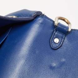 Pre Owned Dior Blue/Green Leather Small Be Dior Flap Top Handle Bag