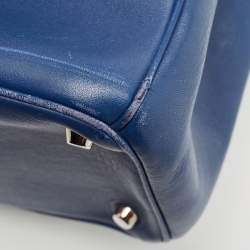 Pre Owned Dior Blue/Green Leather Small Be Dior Flap Top Handle Bag