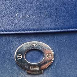 Pre Owned Dior Blue/Green Leather Small Be Dior Flap Top Handle Bag