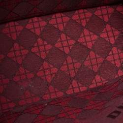 Pre Owned Dior Burgundy Cannage Embroidered Canvas Large Book Tote