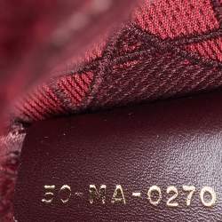 Pre Owned Dior Burgundy Cannage Embroidered Canvas Large Book Tote