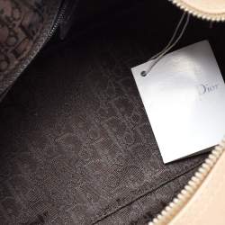 Pre Owned Dior Beige Leather Zip Shoulder Bag