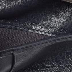 Pre Owned Dior Silver Cannage Patent Leather Diorama Trifold Wallet