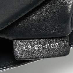 Pre Owned Dior Silver Microcannage Patent Leather Medium Diorama Flap Shoulder Bag