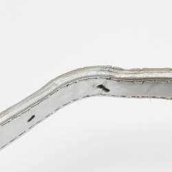 Pre Owned Dior Silver Microcannage Patent Leather Medium Diorama Flap Shoulder Bag