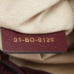 Pre Owned Dior Burgundy Oblique Canvas and Leather Drawstring Chain Bucket Bag