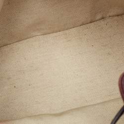 Pre Owned Dior Burgundy Oblique Canvas and Leather Drawstring Chain Bucket Bag