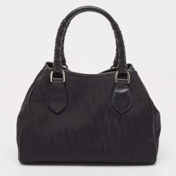 Pre Owned Dior Black Diorissimo Canvas and Leather Charming Satchel