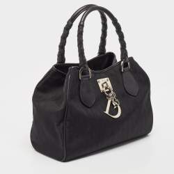 Pre Owned Dior Black Diorissimo Canvas and Leather Charming Satchel