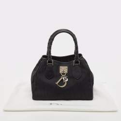 Pre Owned Dior Black Diorissimo Canvas and Leather Charming Satchel