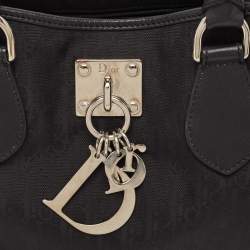 Pre Owned Dior Black Diorissimo Canvas and Leather Charming Satchel