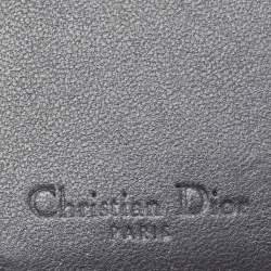 مملوكة مسبقًا Dior Gold Micro Cannage Patent Leather Mini Lady Dior Card Case