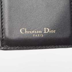 Pre Owned Dior Black Leather Saddle Card Holder