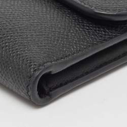 Pre Owned Dior Black Leather Saddle Card Holder