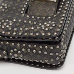 Dior Green/Black Studded Leather Medium Dio(r)evolution J'Adior Chain Bag