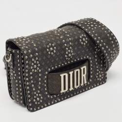 Dior Green/Black Studded Leather Medium Dio(r)evolution J'Adior Chain Bag