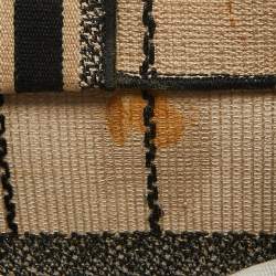 Pre Owned Dior Black/Beige Embroidered Canvas Medium Book Tote