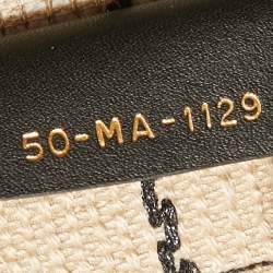 Pre Owned Dior Black/Beige Embroidered Canvas Medium Book Tote