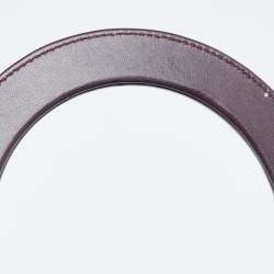 Pre Owned Dior Burgundy Cannage Leather Medium Lady Dior Tote