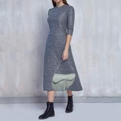 Dior Grey Ultra Matte Leather Saddle Shoulder Bag