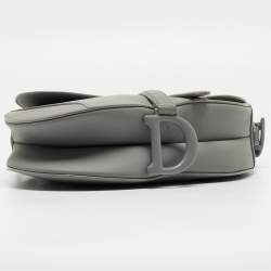 Dior Grey Ultra Matte Leather Saddle Shoulder Bag