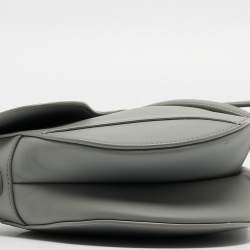 Dior Grey Ultra Matte Leather Saddle Shoulder Bag