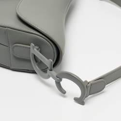 Dior Grey Ultra Matte Leather Saddle Shoulder Bag