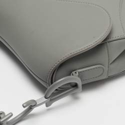 Dior Grey Ultra Matte Leather Saddle Shoulder Bag