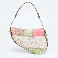 Dior Multicolour Satin Paisley Saddle Bag 