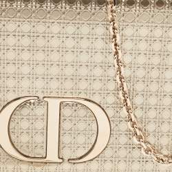 Pre Owned Dior Gold Micro Cannage Patent Leather 2in1 30 Montaigne Pouch Chain Bag
