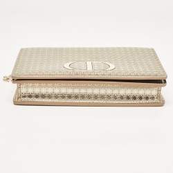 Pre Owned Dior Gold Micro Cannage Patent Leather 2in1 30 Montaigne Pouch Chain Bag