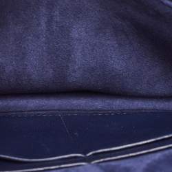 Pre Owned Dior Indigo Blue Cannage Leather Daddi Chain Pouch