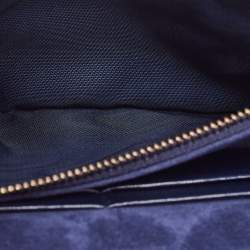 Pre Owned Dior Indigo Blue Cannage Leather Daddi Chain Pouch