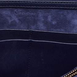 Pre Owned Dior Indigo Blue Cannage Leather Daddi Chain Pouch