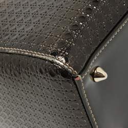 Pre Owned Dior Ombre Gold Micro Cannage Patent Leather Medium Lady Dior Tote