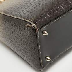 Pre Owned Dior Ombre Gold Micro Cannage Patent Leather Medium Lady Dior Tote