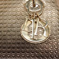 Pre Owned Dior Ombre Gold Micro Cannage Patent Leather Medium Lady Dior Tote