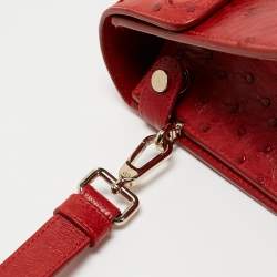 Dior Red Ostrich Mini Diorever Tote