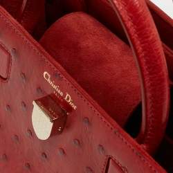 Dior Red Ostrich Mini Diorever Tote
