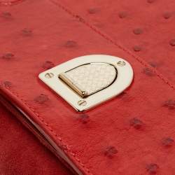 Dior Red Ostrich Mini Diorever Tote