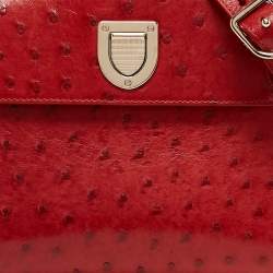 Dior Red Ostrich Mini Diorever Tote