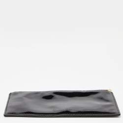 Pre Owned Dior Black Patent Leather Zip Pouch