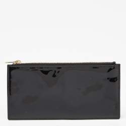 Pre Owned Dior Black Patent Leather Zip Pouch