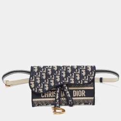 Saddle Belt Pouch Blue Dior Oblique Jacquard