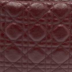 Pre Owned Dior Red Cannage Coated Canvas Panarea Clutch