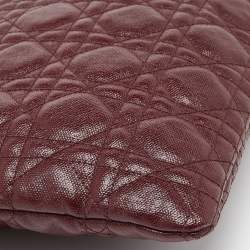 Pre Owned Dior Red Cannage Coated Canvas Panarea Clutch