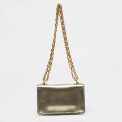 Pre Owned Dior Metallic Patent Leather Mini J'Adior Shoulder Bag